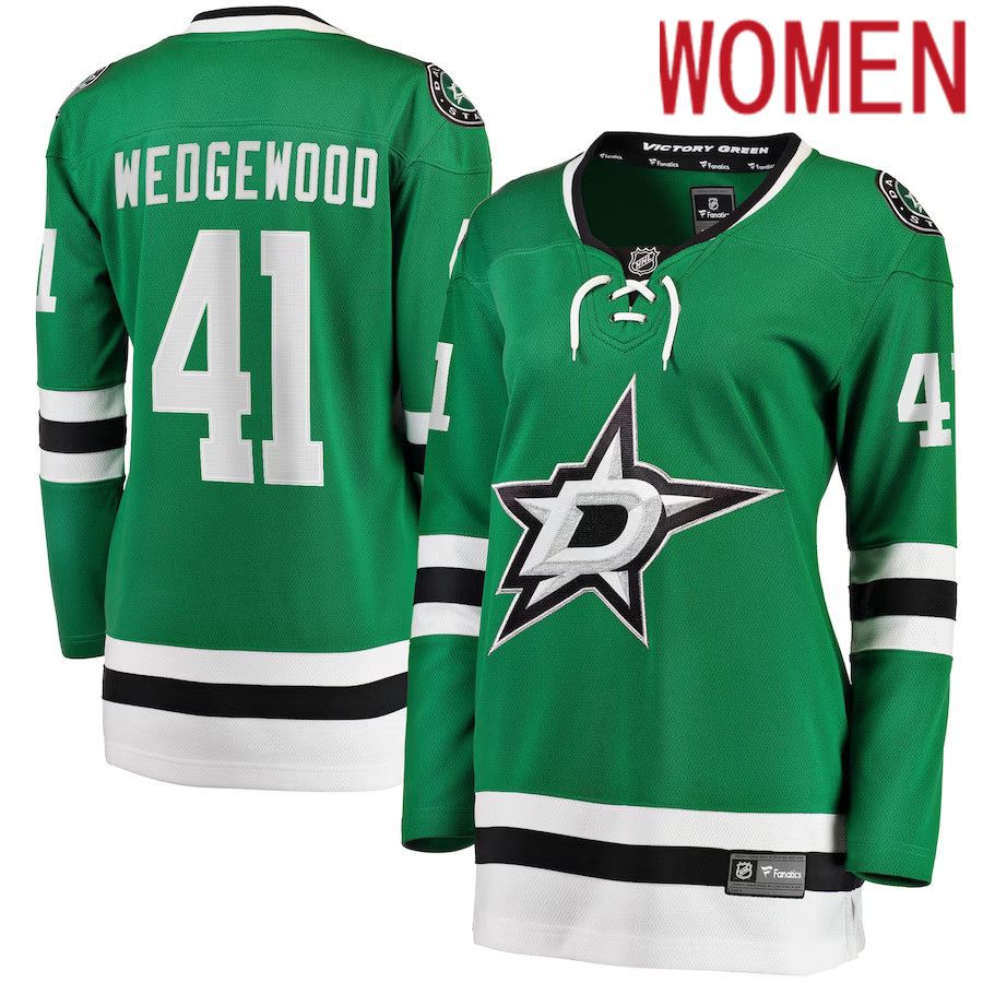 Women Dallas Stars 41 Scott Wedgewood Fanatics Branded Kelly Green Home Breakaway Player NHL Jersey